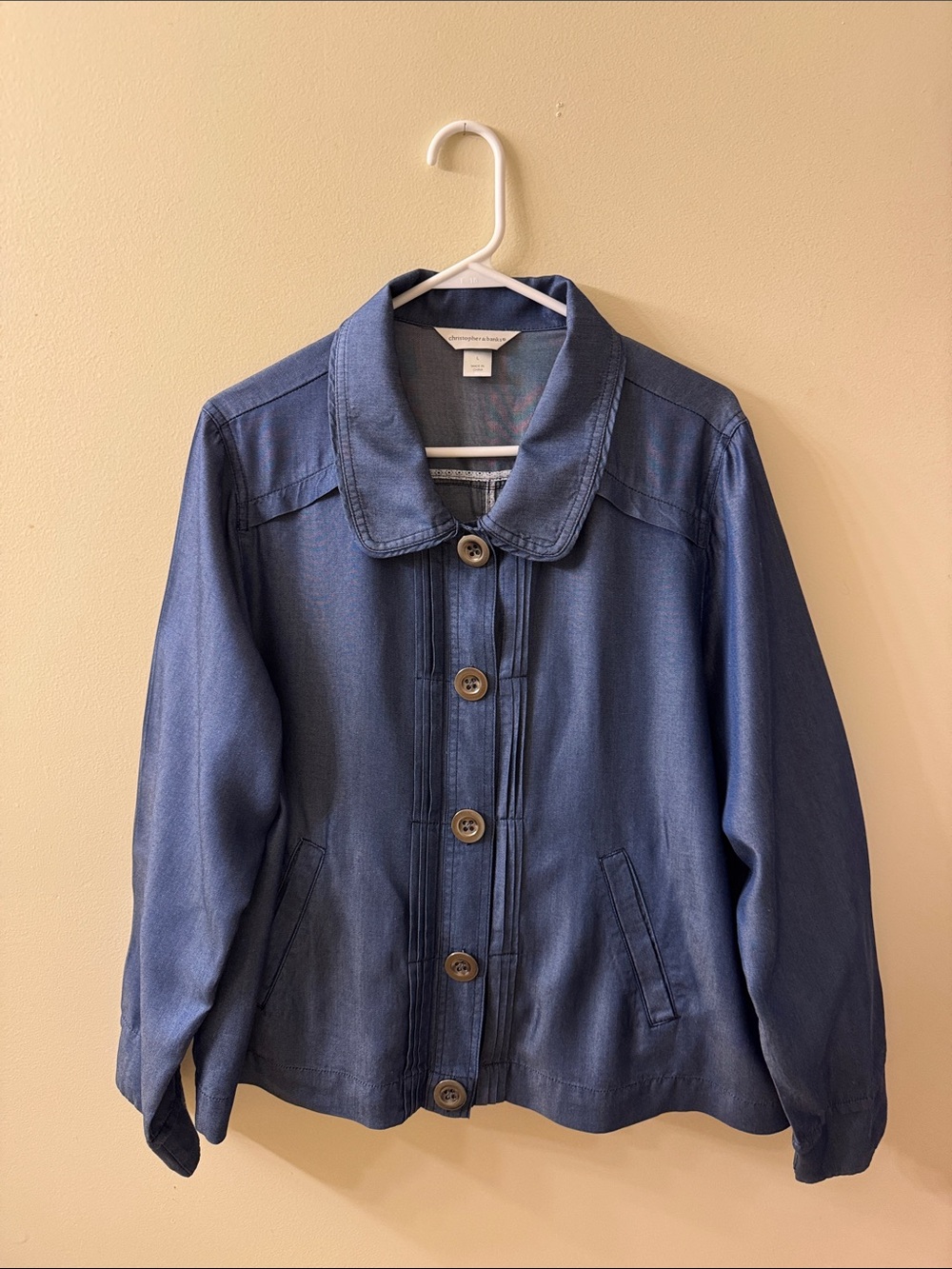 Christopher & Banks Blue Button-Front Jean Jacket
